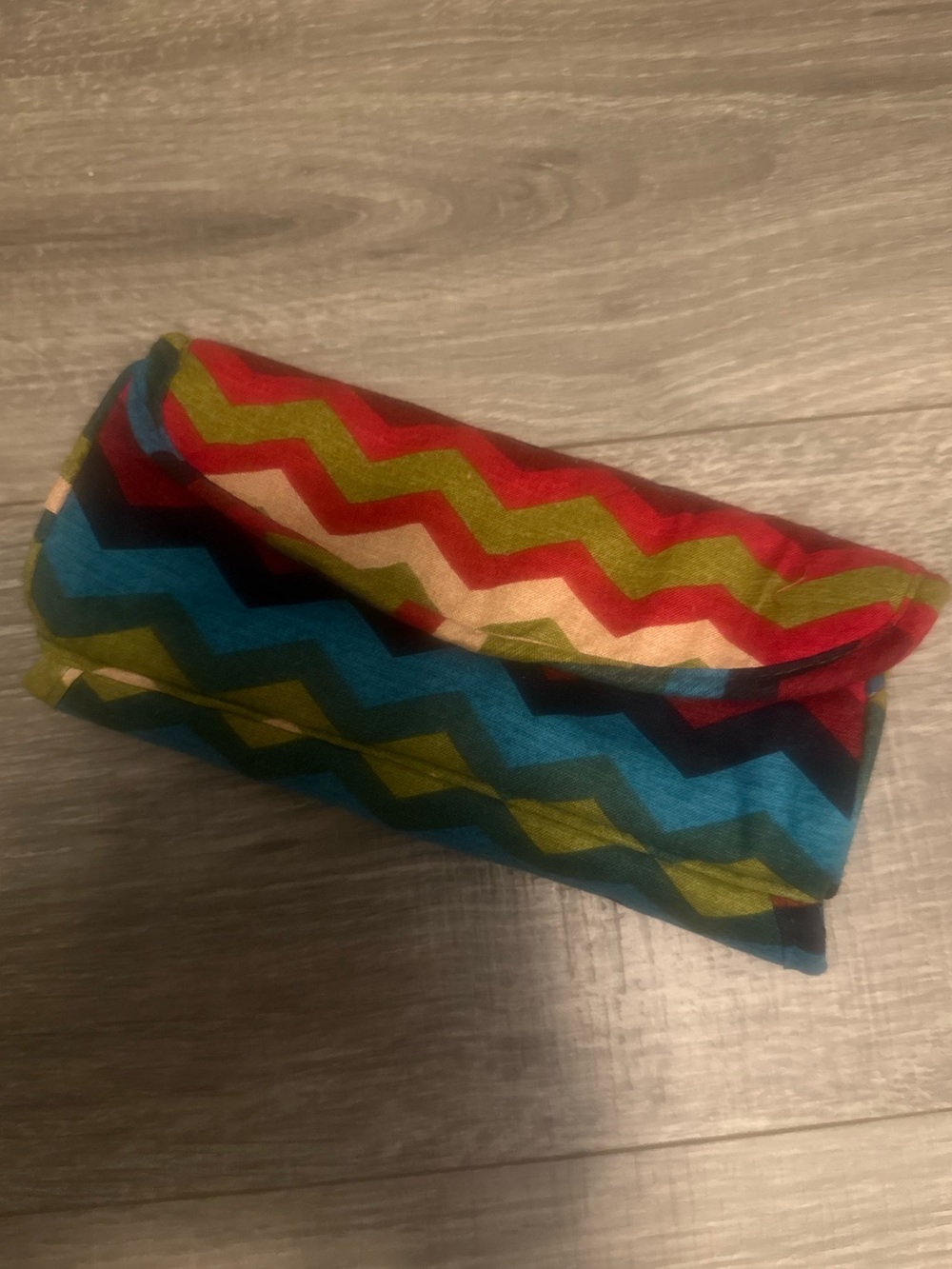 Colorful Zigzag pencil pouch- Multicolor Chevron Pattern